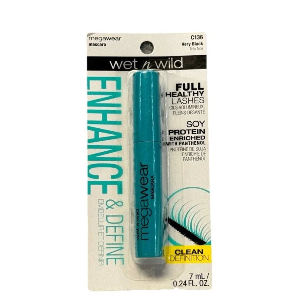 Wet N Wild Megawear Mascara Enhance & Define #C136 Very Black Lot Of 3 Long Lash